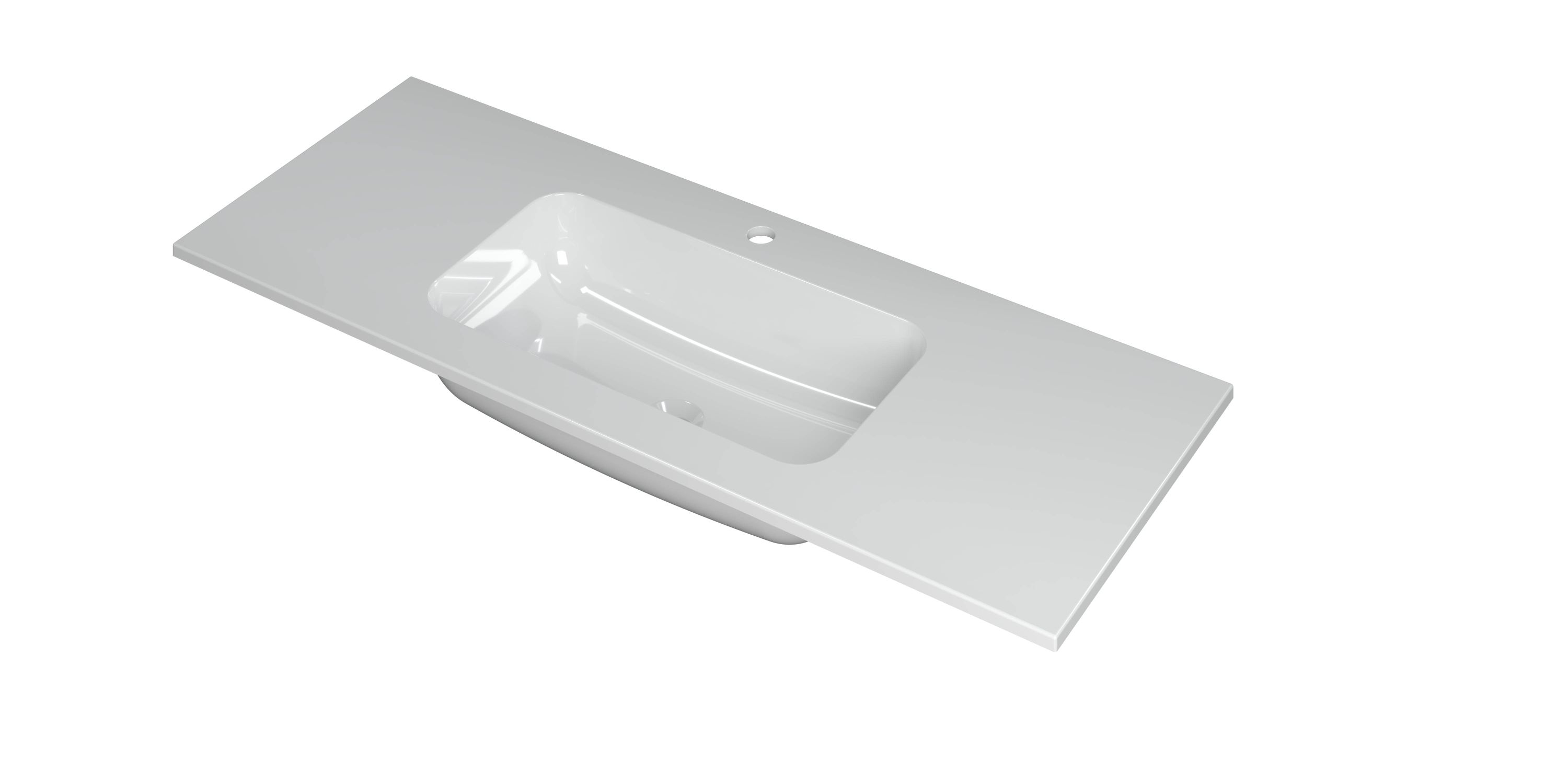 INK Faktor wast. polystone midden m. 1 krgt. H15xB1200xD450 Glans wit / 3407061