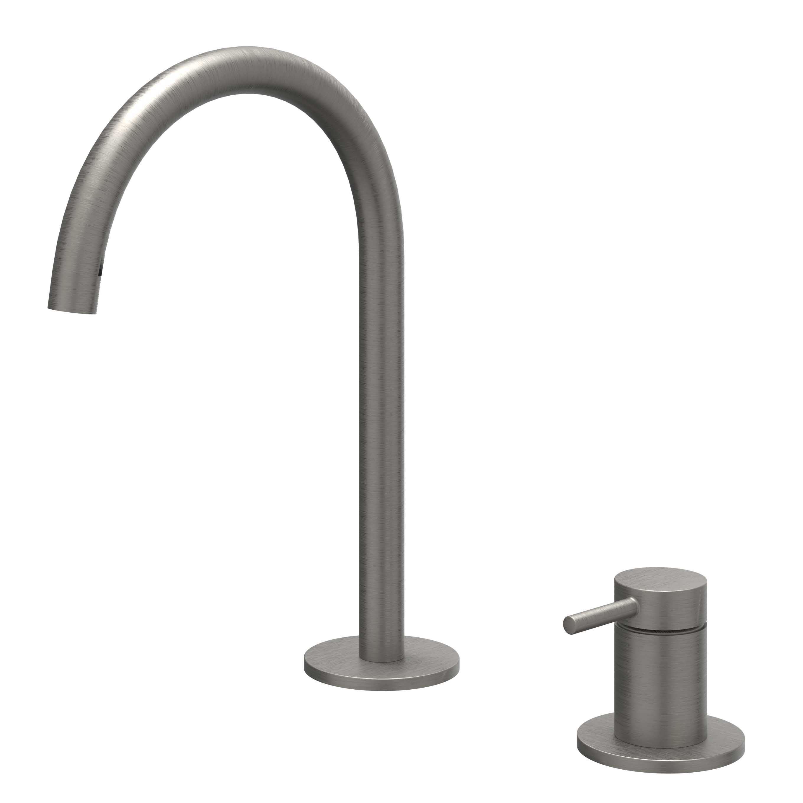 IVY Bond Wastafelmengkraan 2-gats bladmontage met uitloop coldstart 6100306 gebr. metal black PVD