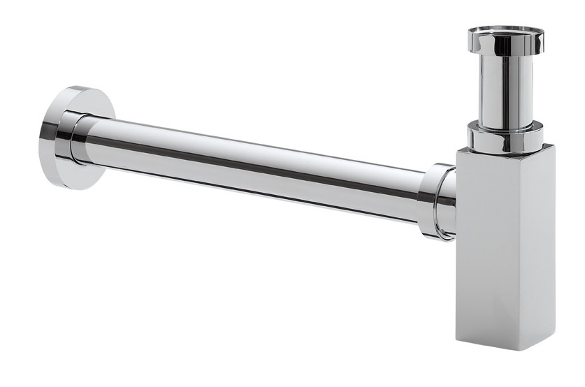 DSI Wastafelsifon vierkant design 5/4  x32mm m. muurbuis + rozet Chroom