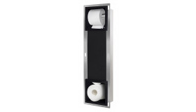 Inbouw-toiletrolhouder + reserve-rolhouder mat zwart 28.2920
