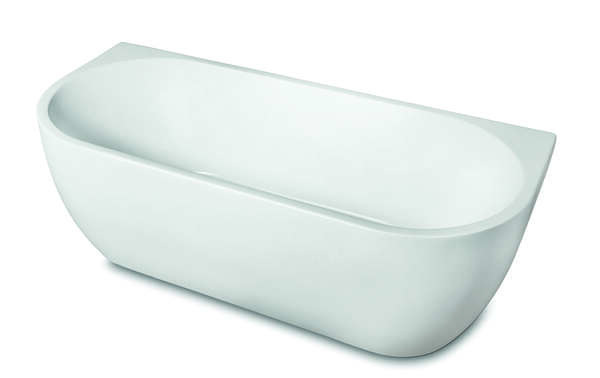 Luca Primo Back to wall bad acryl met overloop 180x80x58h LUPA1787M Mat wit incl. afvoerset klikplug chroom