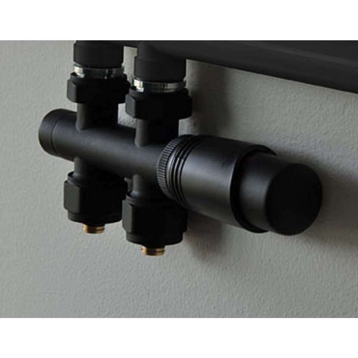 Set onderblok MM recht compleet incl. thermostaatknop Mat Zwart