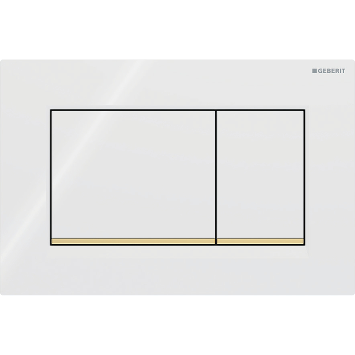 Geberit Sigma20 bedieningsplaat 2- toets square wit - goud - wit 115.883.KK.1