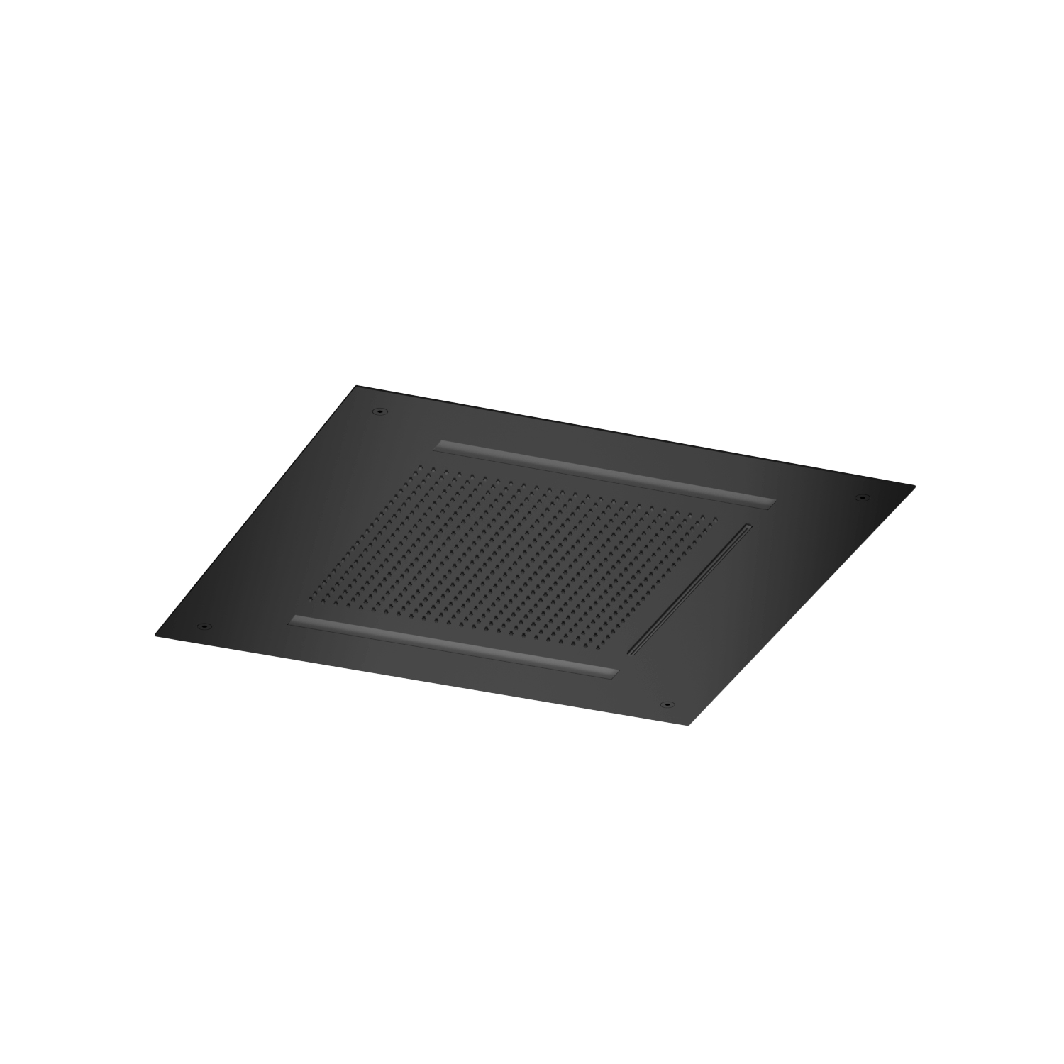 Hotbath Mate inbouw hoofdd. m. waterval en led verlichting 50x50 cm AC146PBP Gepolijst Zwart PVD