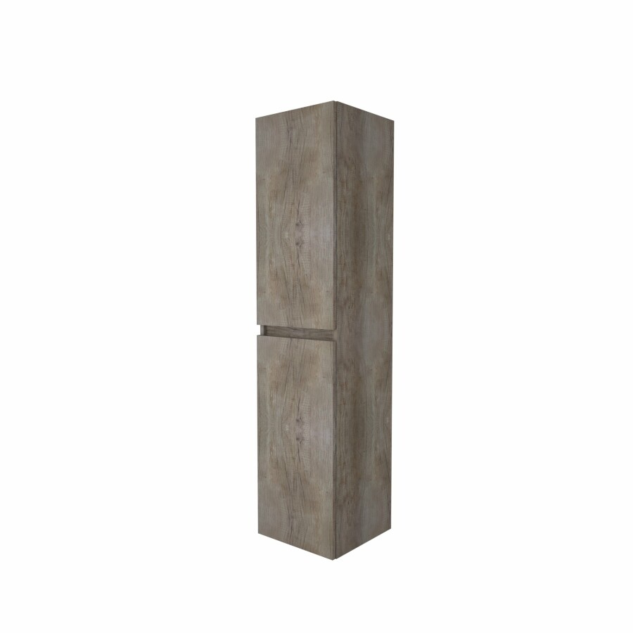 Basic hoge kast 2 deuren greepl. incl. glazen legplanken 1806913 Scotch Oak H1500xB350xD350