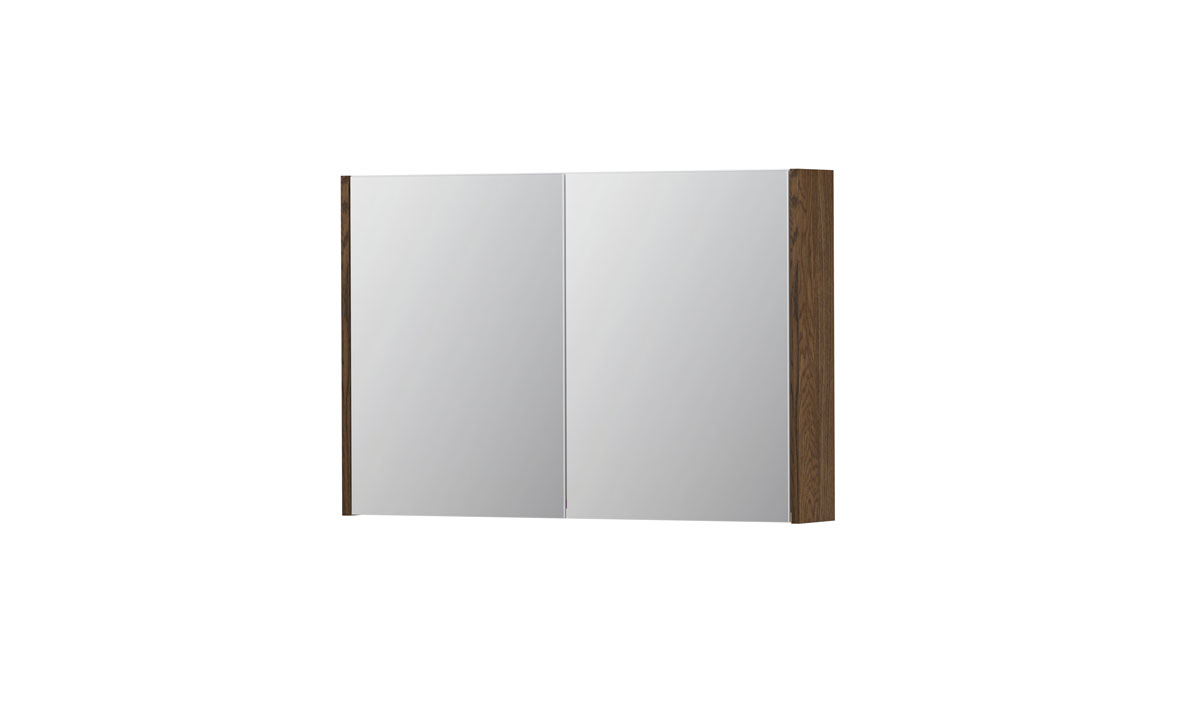 INK SPK1 spiegelkast m. 2 dubbelzijdige spiegeldeuren en stop/schak. 1110627 massiek eiken Chocolate H600xB900xD140