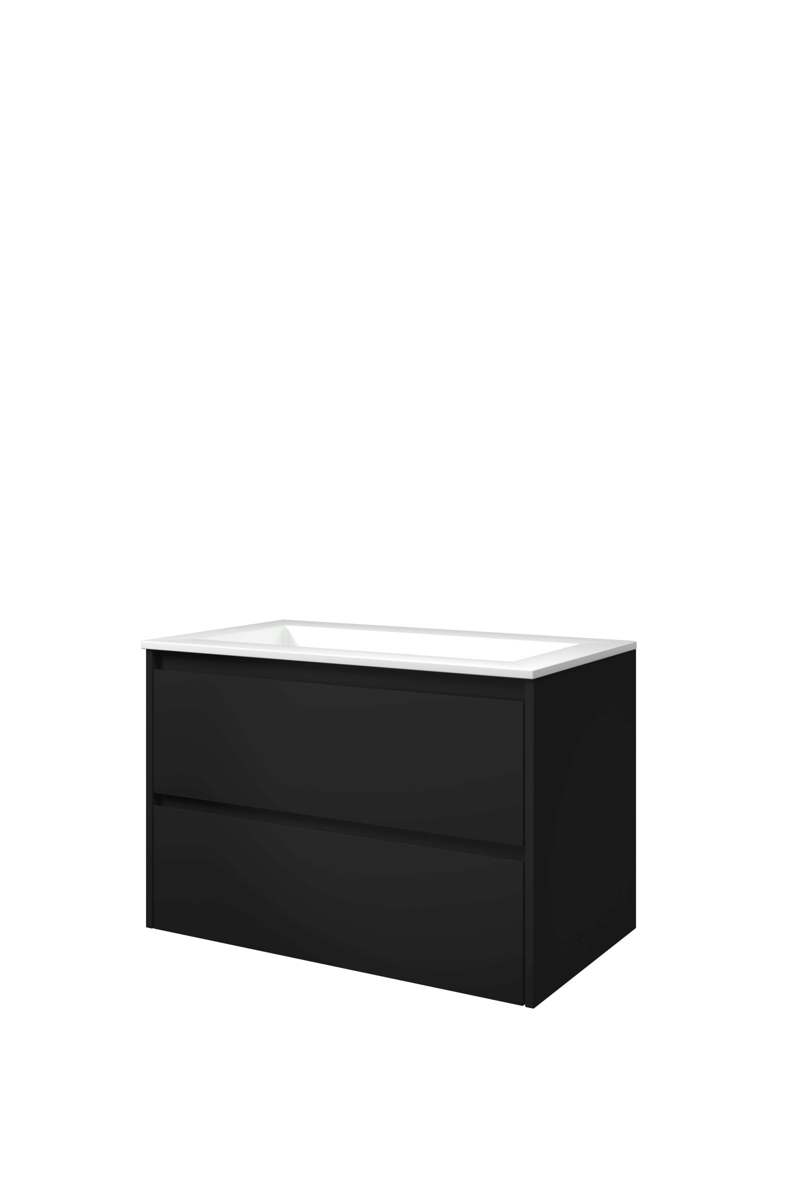 Proline set polystone Elegant wast. z. krgt. en onderk. sym. 1816146 Mat zwart/Glans wit H540xB800xD460