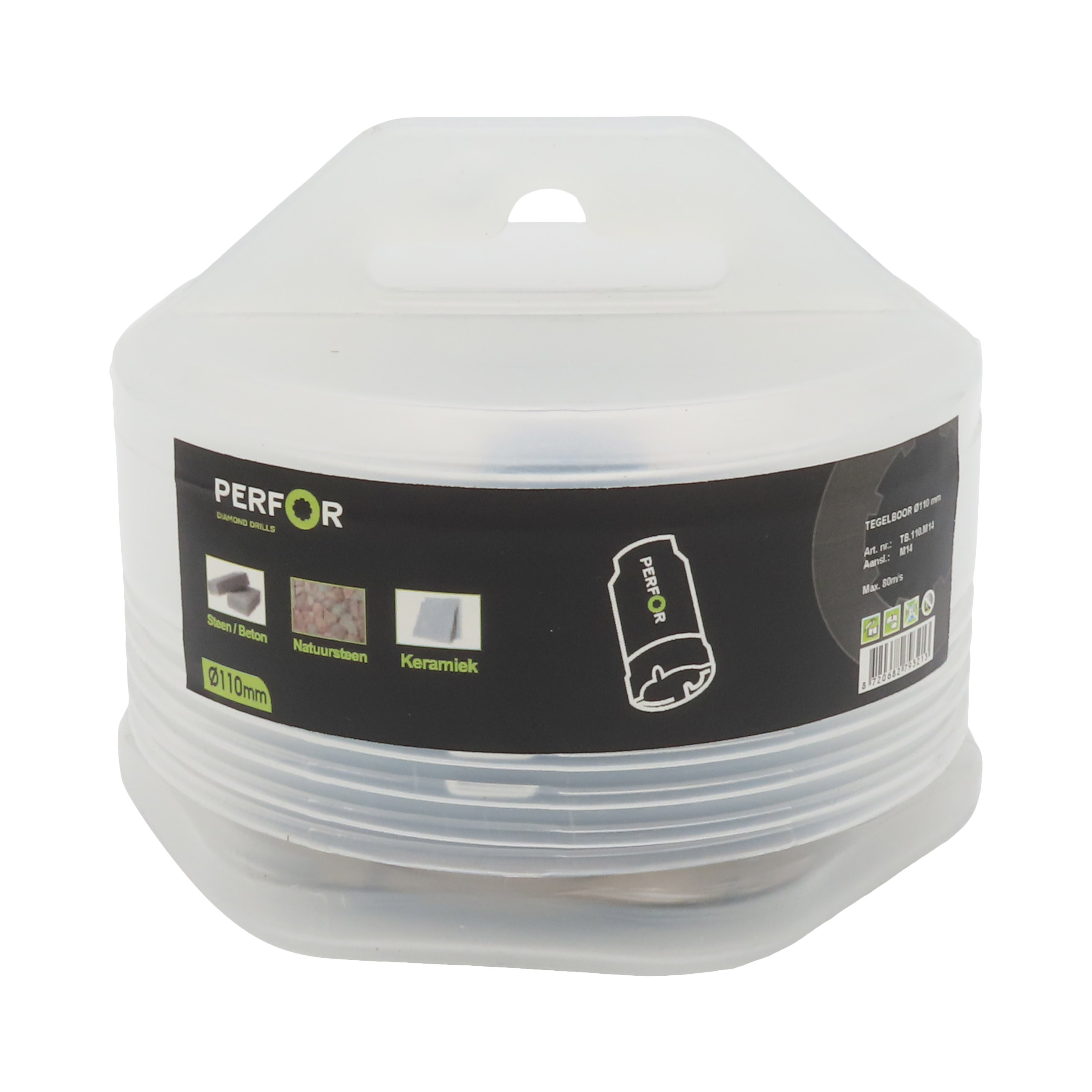 Tegelboor 110mm M14 aansluiting TB.110.M14