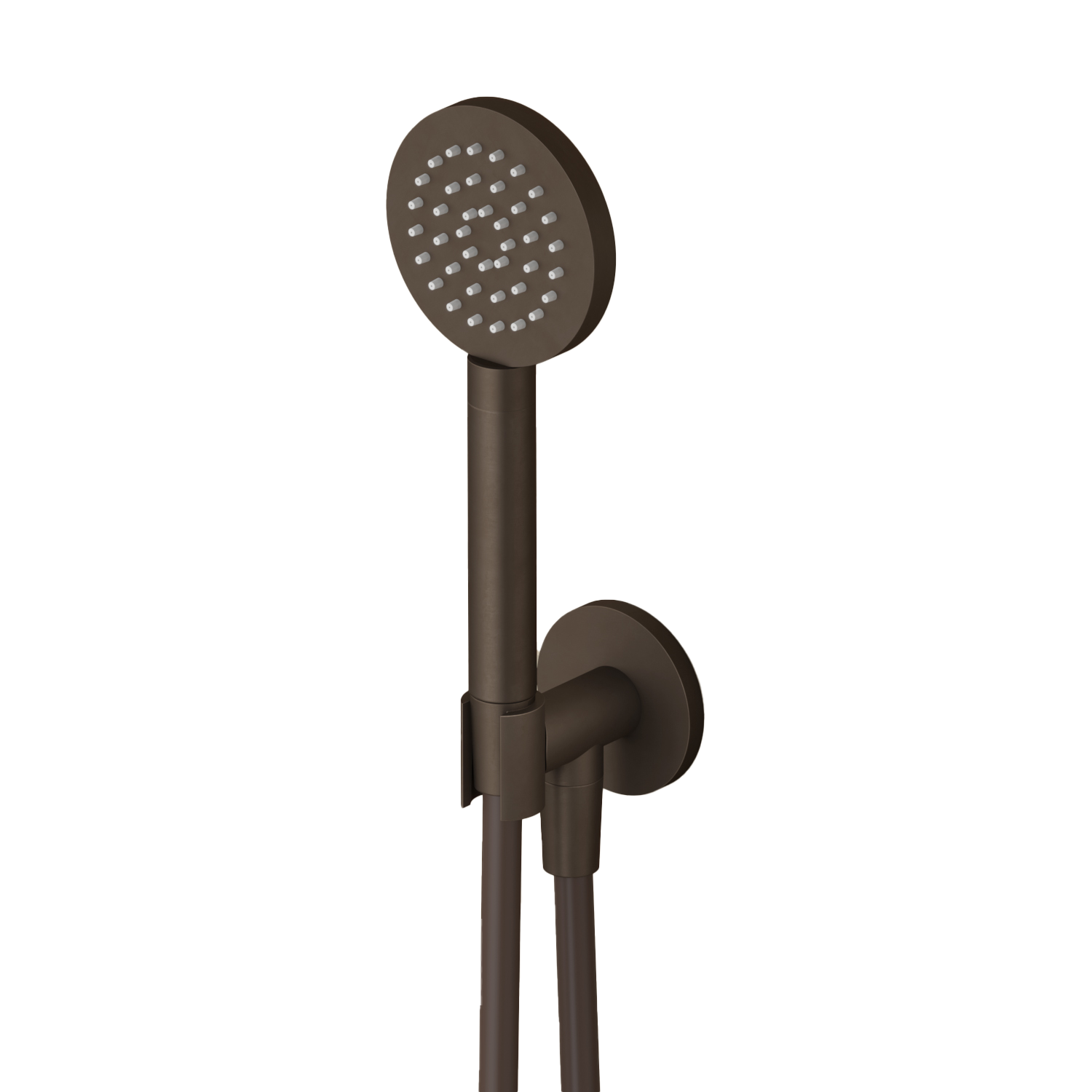 Hotbath GUY handdouche rond met wandsteun + uitlaat en doucheslang 1.5 mtrv inbouwkraan M446TB Tuscan bronze