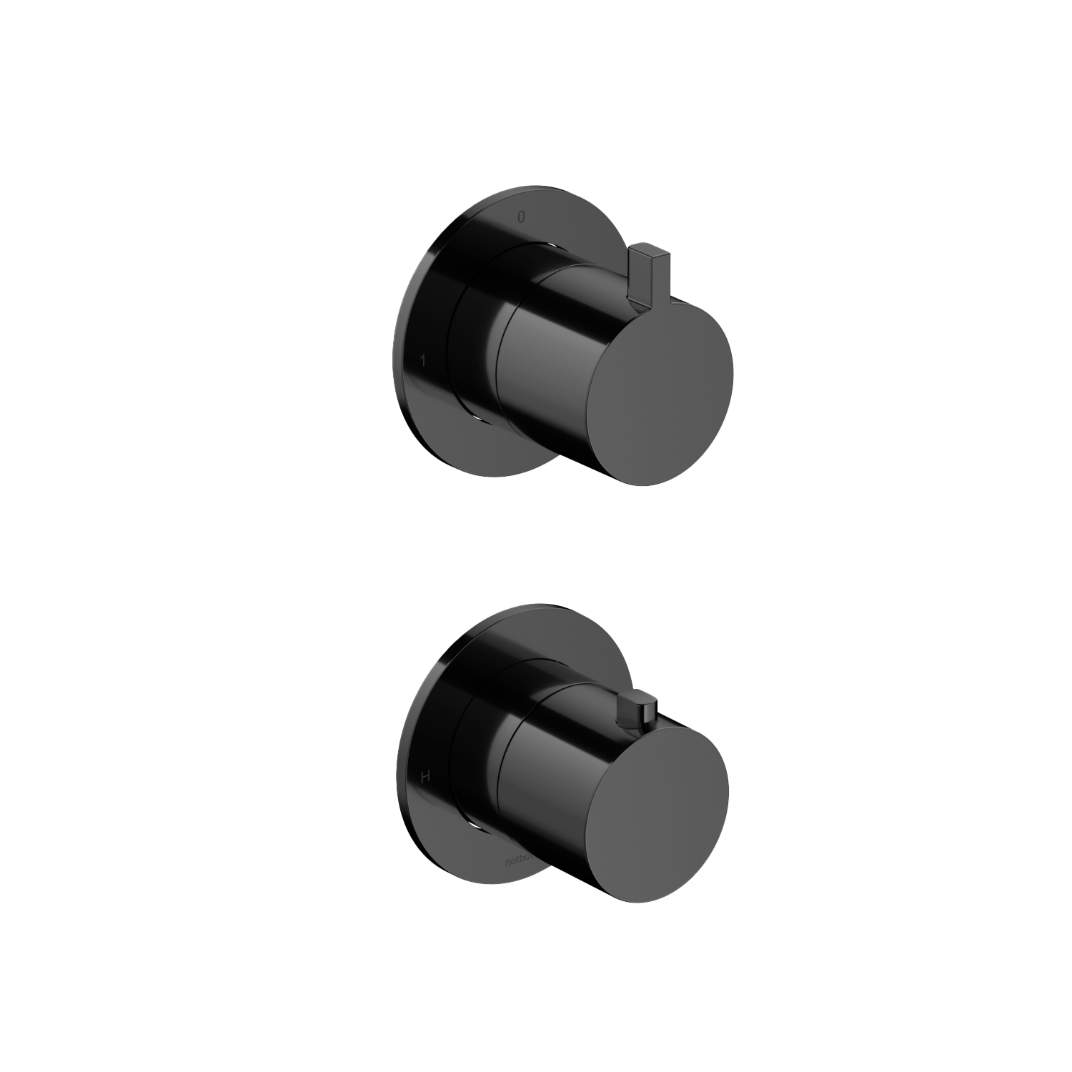 Hotbath Ace afbouwdeel inbouw thermostaat m. 2-weg stop-omstel AC009EXTPBP Gepolijst Zwart PVD