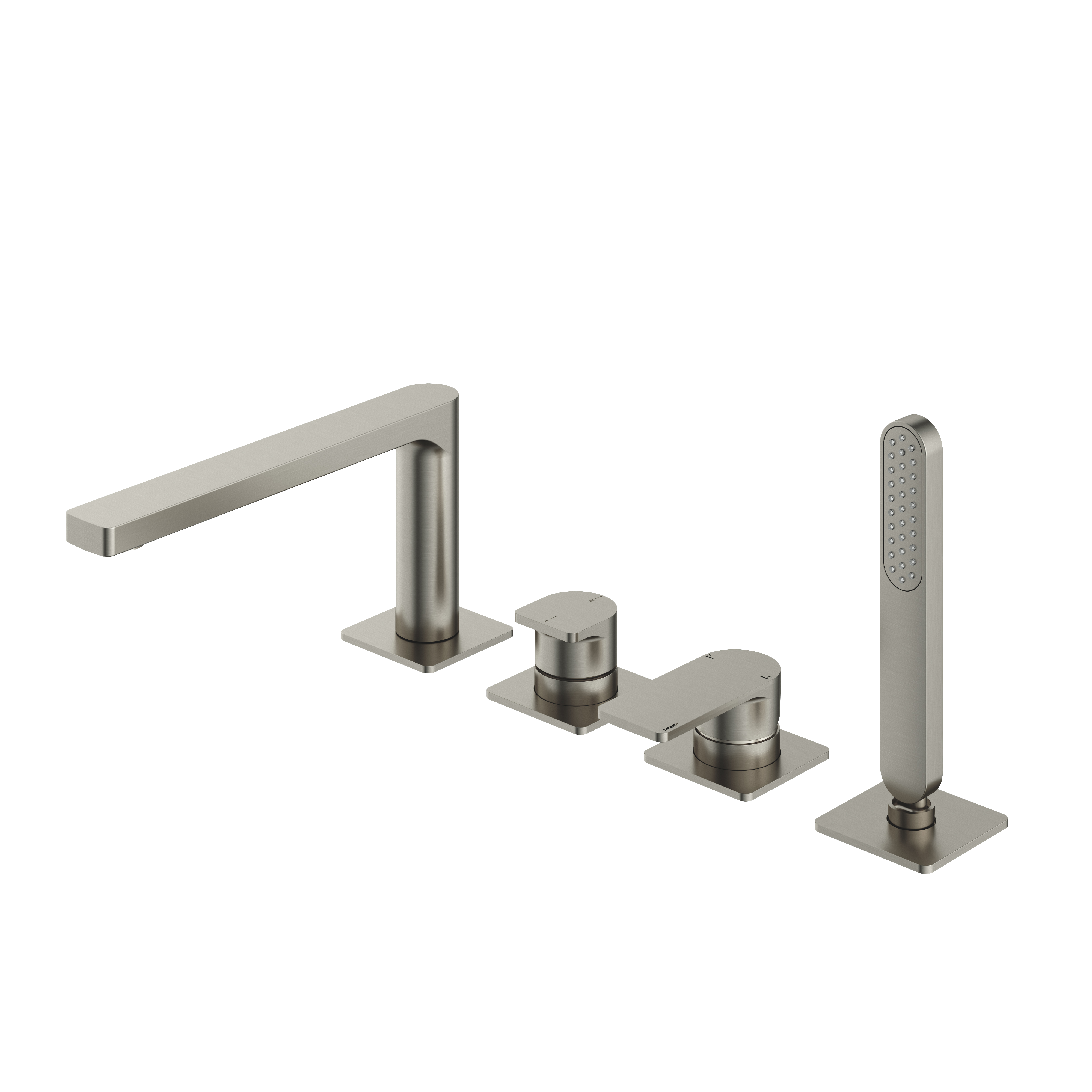 Hotbath GAL badrandcombinatie een hendel mengkraan met draaibare uitloop en 2-weg omstel GL073GN Geborsteld nikkel