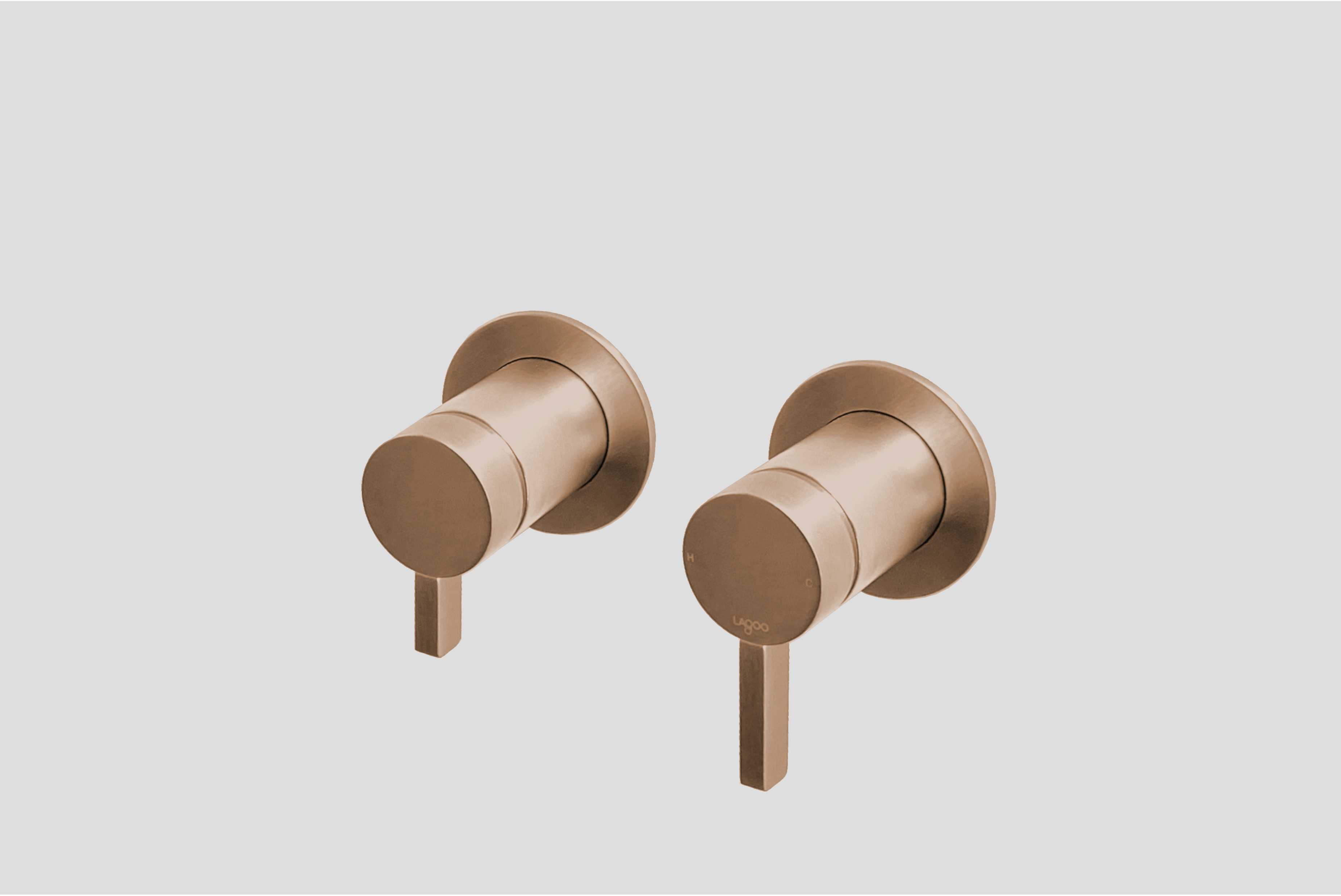 Lagoo Como Inbouw douche-/badmengkraan afbouwdeel m. 2-weg omstel CM2230BK Brushed Copper PVD