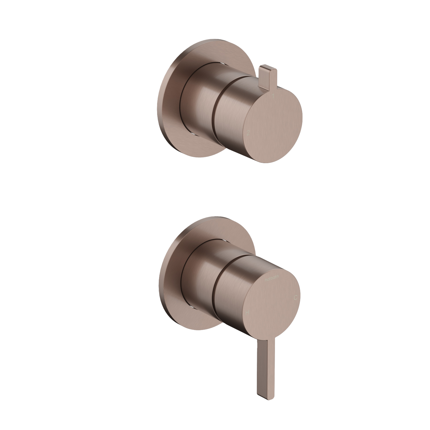 Hotbath Ace afbouwdeel mengkraan m. 2-weg omstel AC129EXTBCP Geborsteld Koper PVD