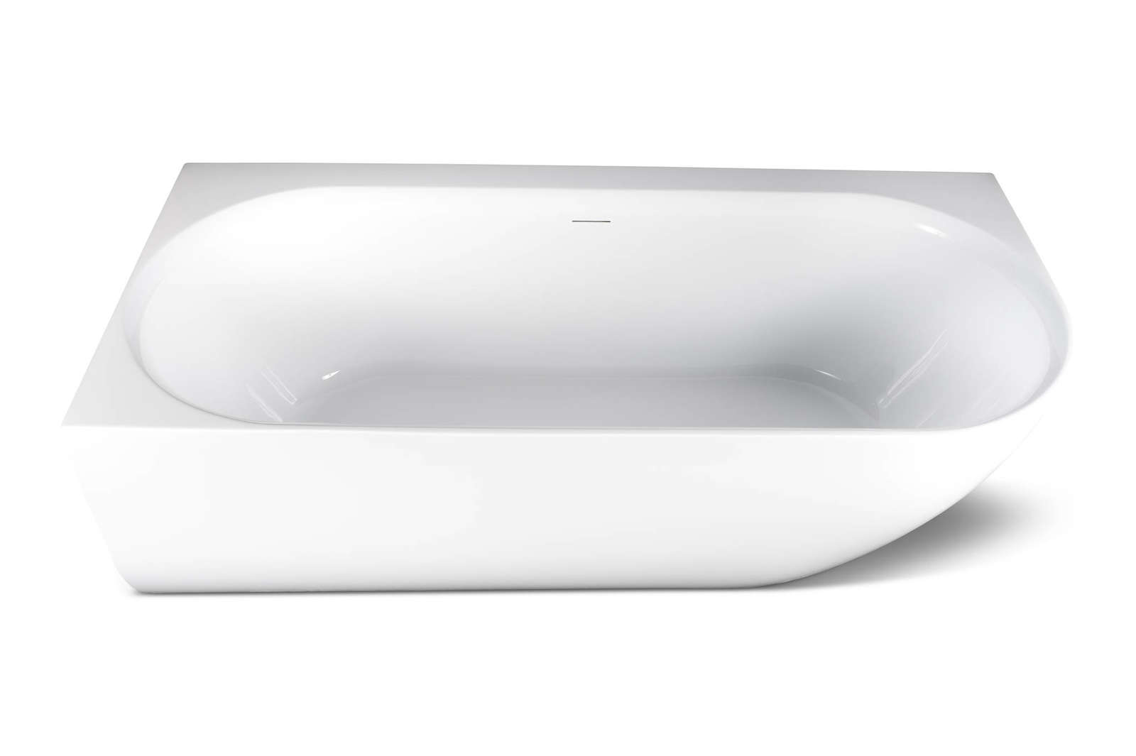 Luca Primo bad half vrijstaand hoekbad links Glans wit acryl (rechts afgerond)
