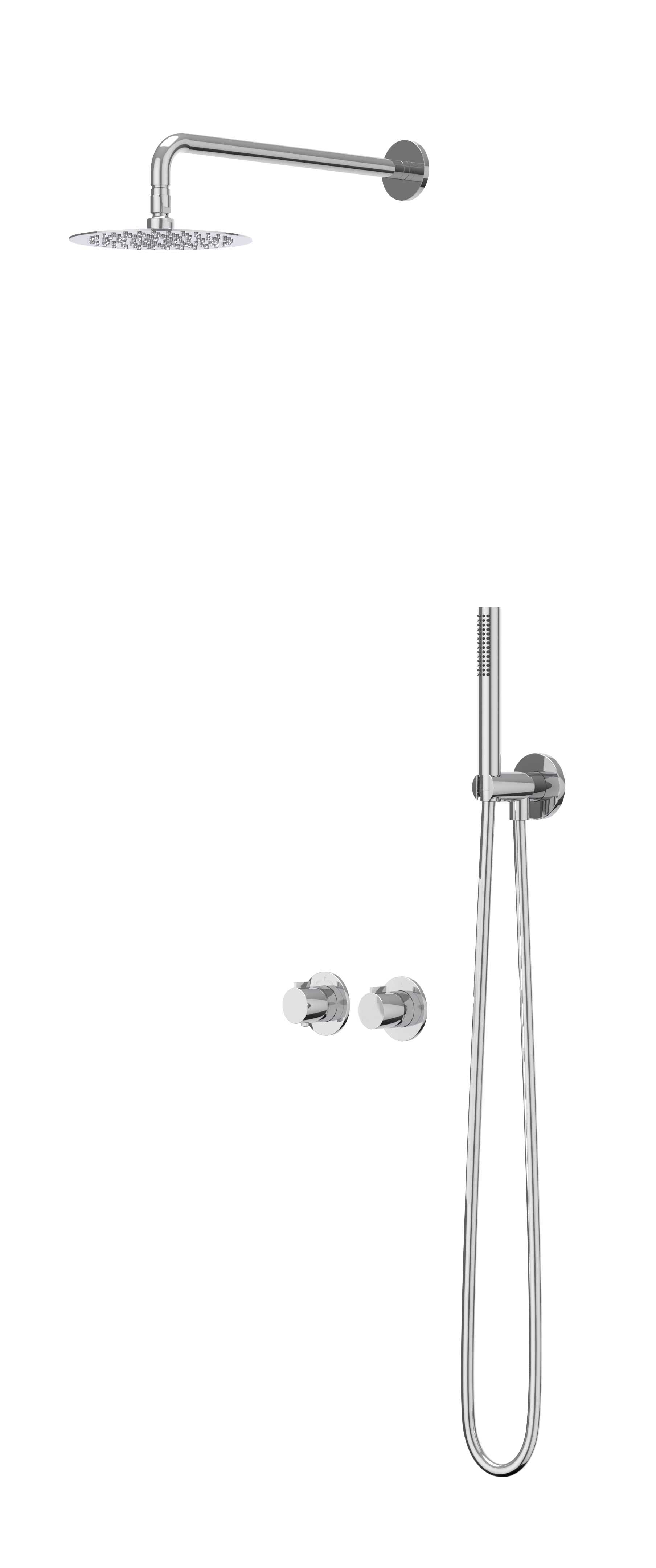 IVY Pact Inbouwset 2-weg  15cm plaf. 25cm me glijst.  en 3-st handd CSP3CRBEBB Chroom