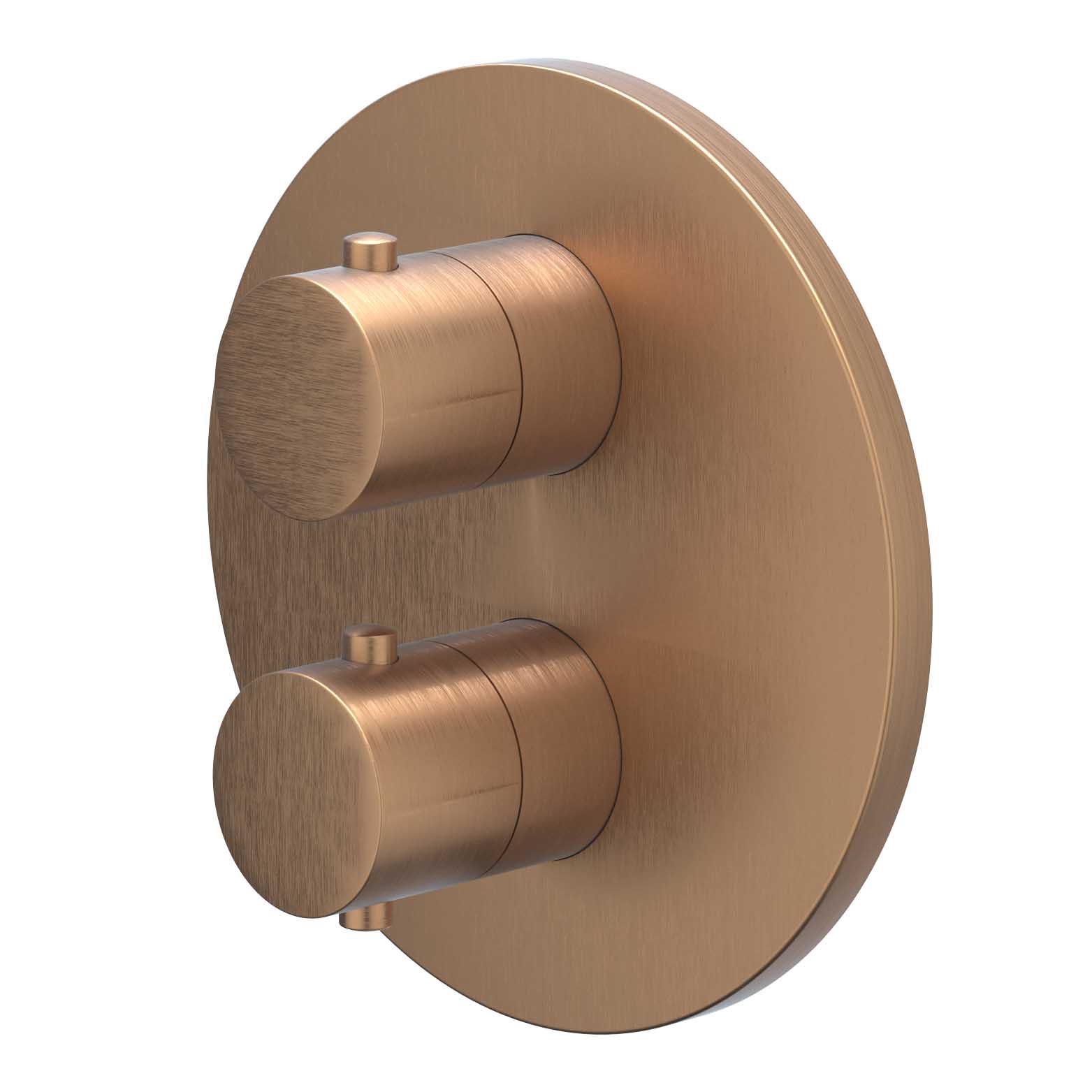 IVY Bond Afbouwdeel inbouwthermostaat met 1 losse stopkraan 6201255 gebr. mat koper PVD