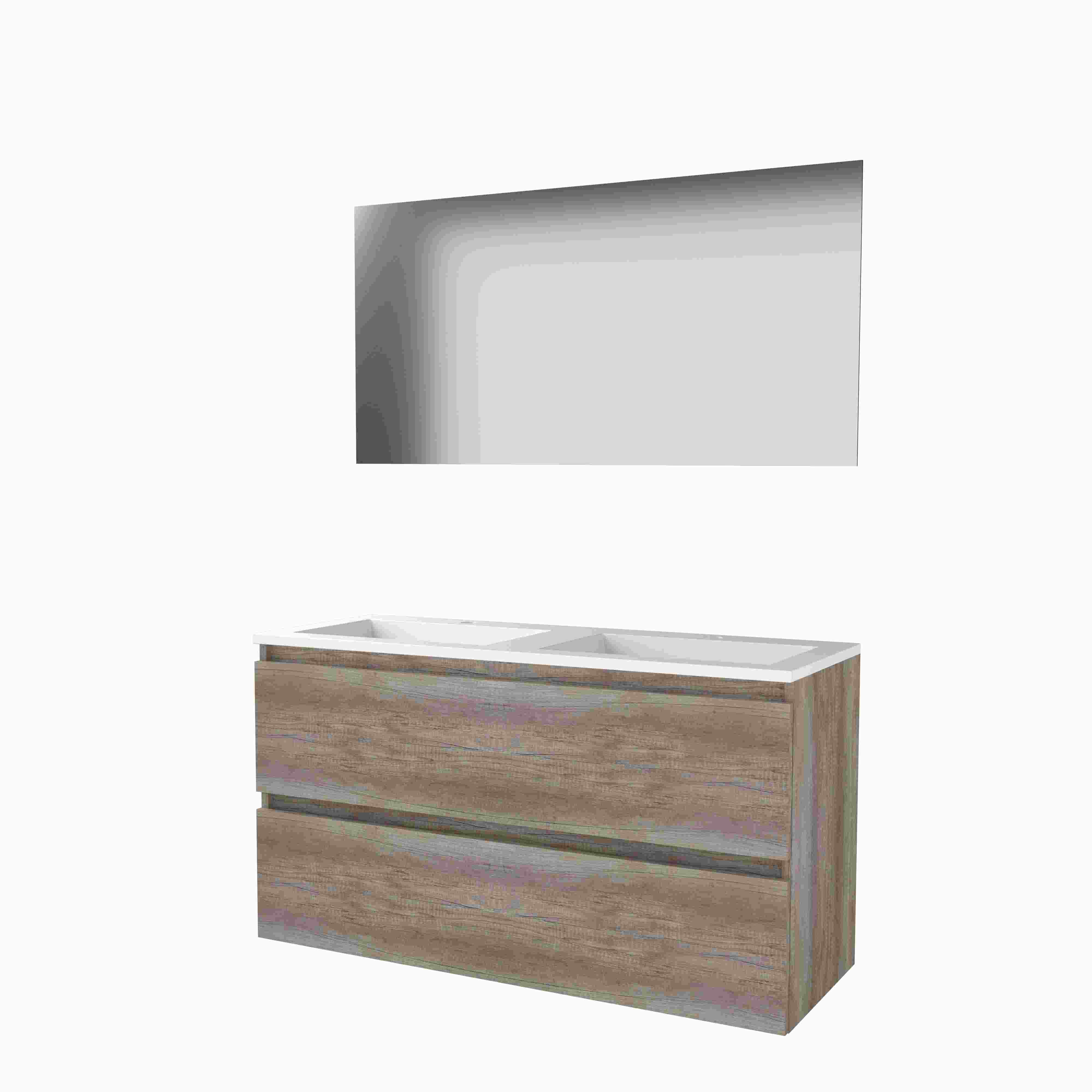 Basic Ultimate 46 onderk. GL incl. 2 la + Acryl wast. incl. 2 krgt. incl. spg. m. LED ind. o+b B1200xD460 Scotch Oak / 1813854
