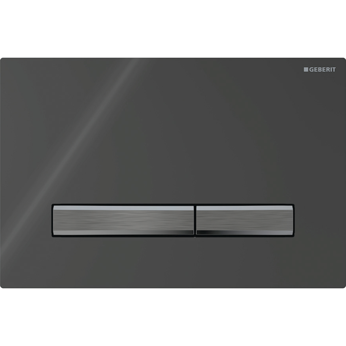 Geberit Sigma50 bedieningsplaat 2- toets spoeling square zwartchroom - zwart 115.671.DW.2
