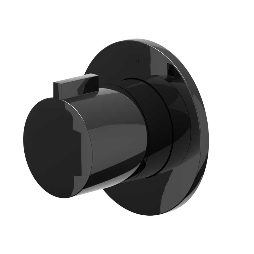 IVY Pact Afbouwdeel flow-through stopkraan symmetry met rond rozet 6202597 Zwart chroom PVD