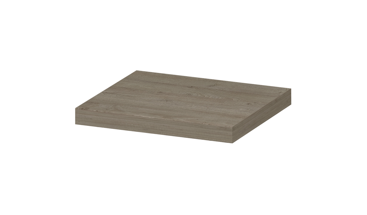 INK wandplank in dekor dikte 35mm voorzijde afgekant tbv nis 1258894 Greige eiken H35xB400xD350