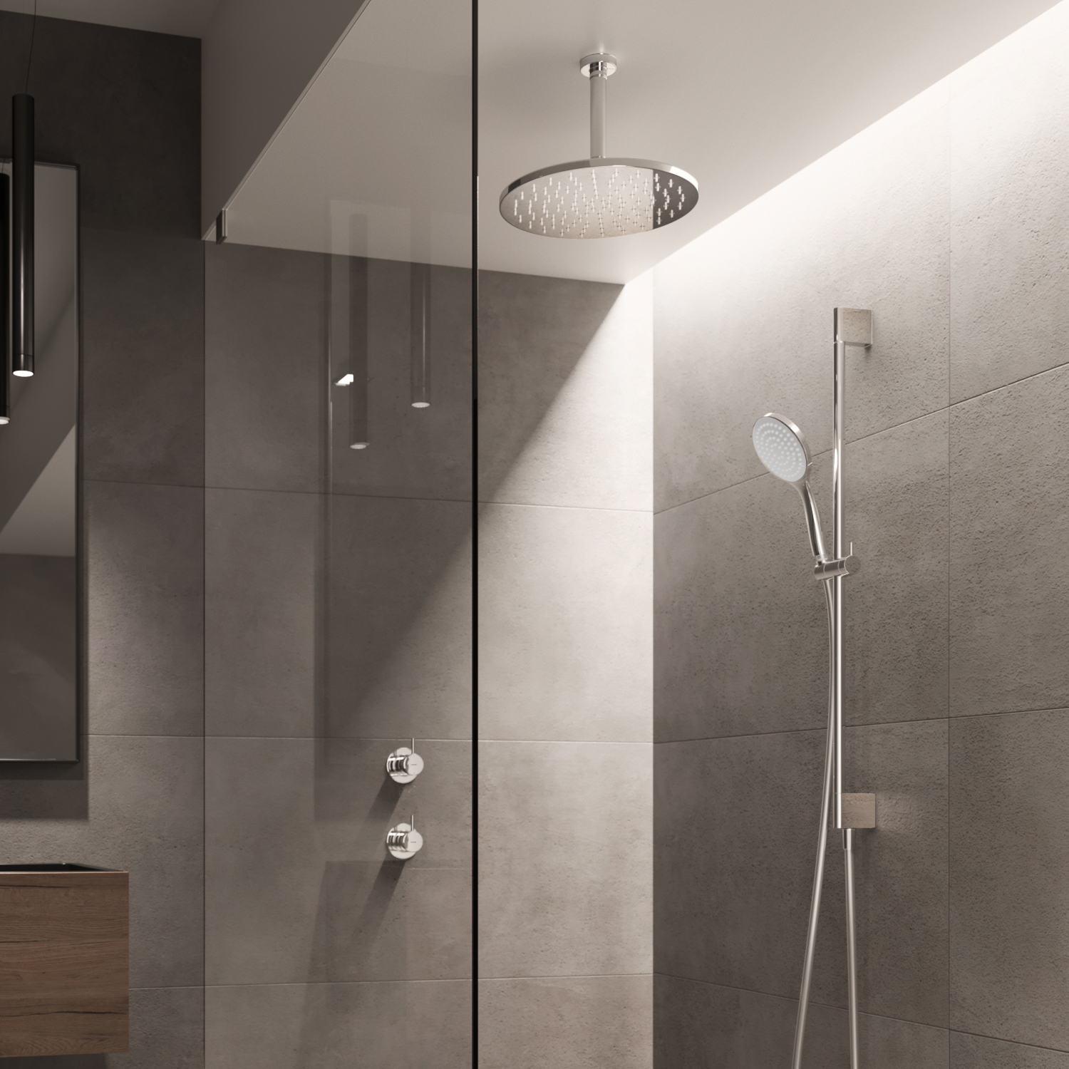 Hotbath IBS21 mengkraan 2-w-omstel 3s. handd 15cm plfbuis 30cm hoofddouche glijst IBS21CR1257 Chroom