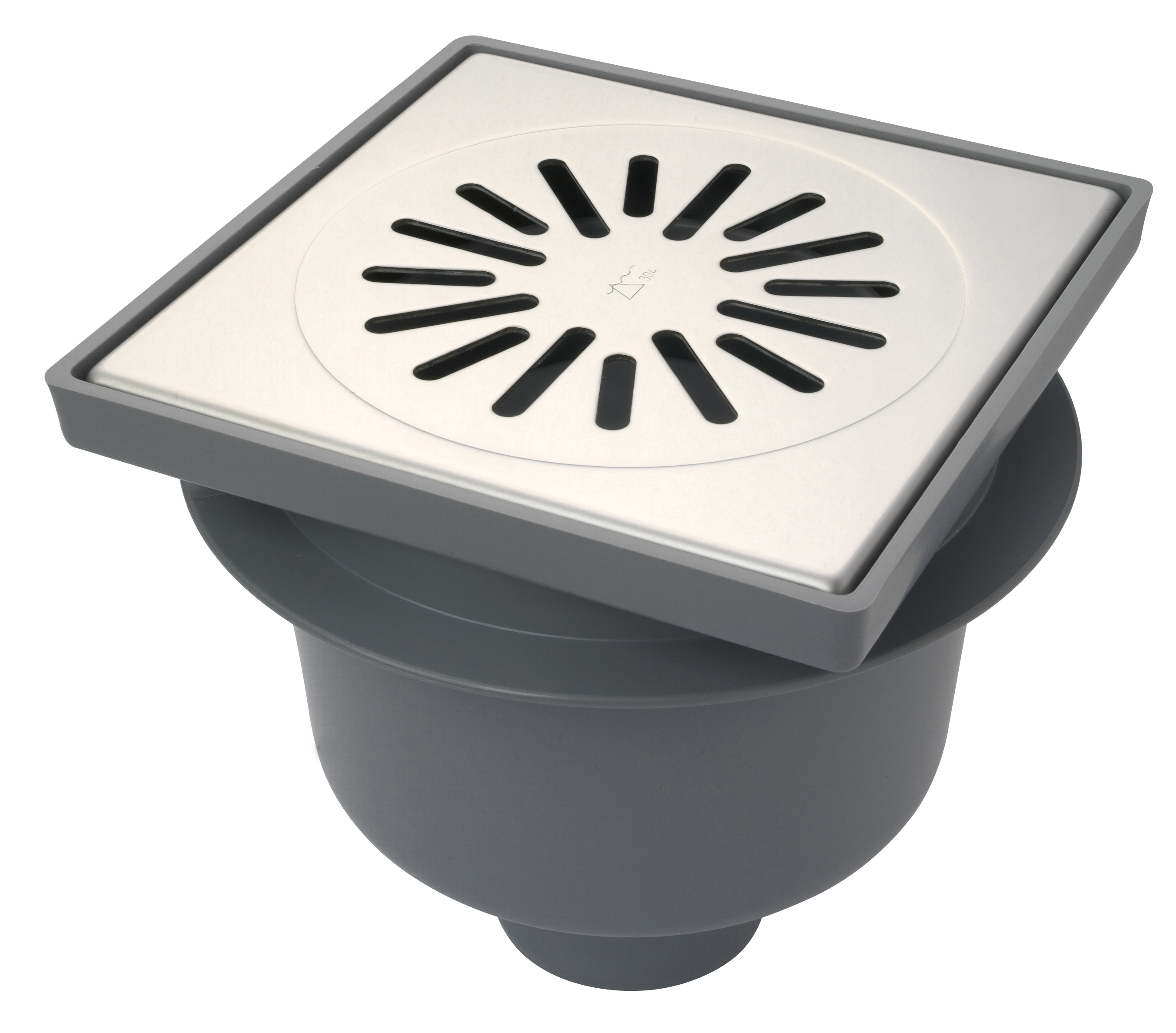 Aquaberg ABS put m/RVS rooster onder uitlaat 4020 20x20cm