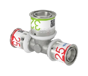 Uponor S-Press Plus pers verloop teestuk 25mm x 32mm x 25mm  (1070579) (5)