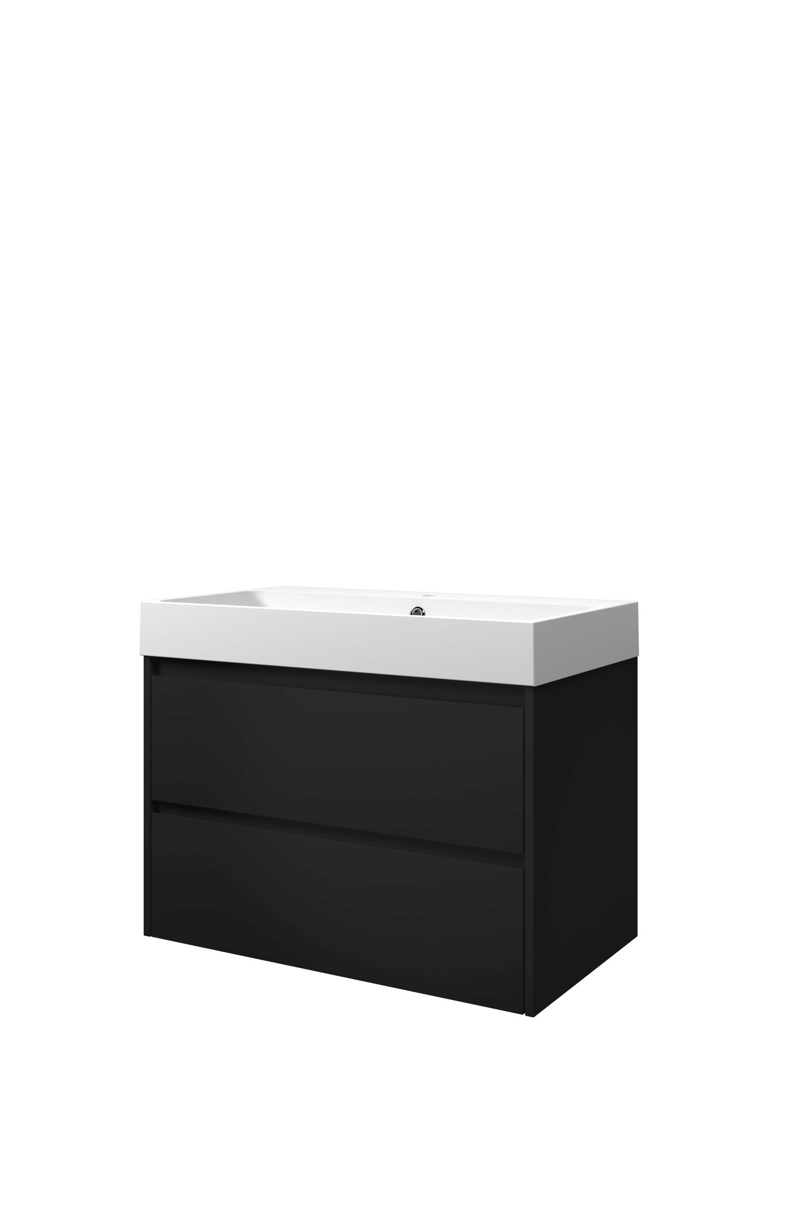 Proline set polystone Loft wast. met 1 krgt. en onderk. sym. 1816876 Mat zwart/Mat wit H620xB800xD460