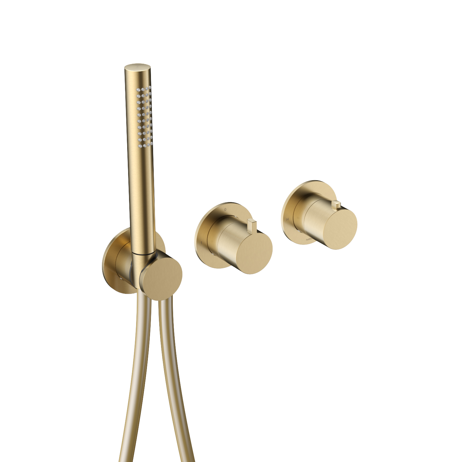 Hotbath Ace afbouwdeel inbouw thermostaat m. 2-weg stop-omstel m. handd./ doucheslang AC071EXTBBP Geborsteld messing PVD