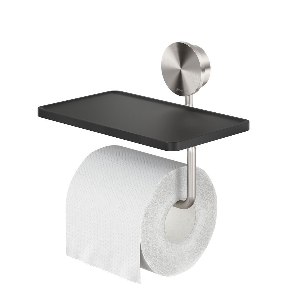Geesa Opal toiletrolhouder met planchet 917224-05 geborsteld rvs