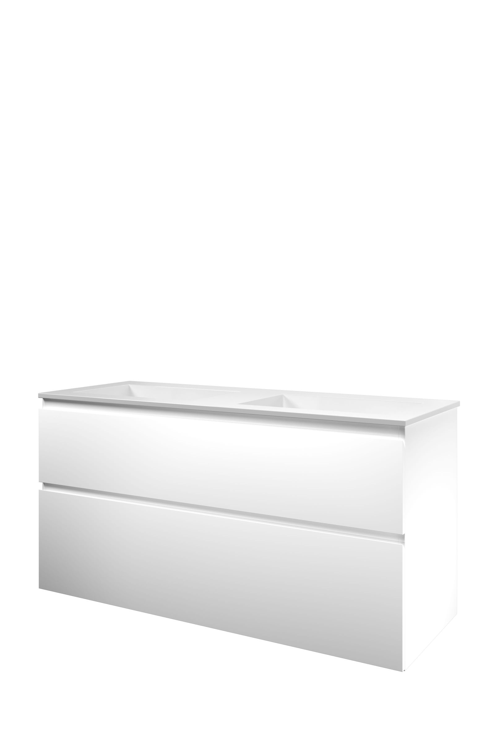 Proline set polystone Elegant wast. z. krgt. en onderk. a-sym. 1816465 Mat wit/Glans wit H620xB1200xD460