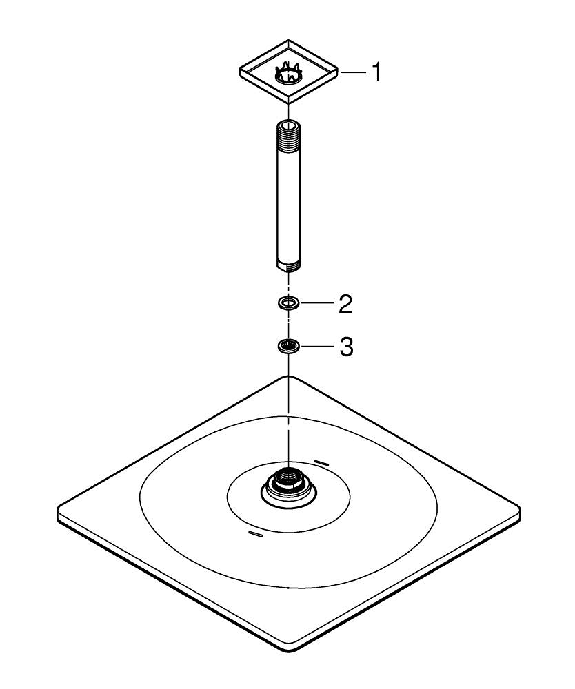 Grohe Rainshower 310 hoofddoucheset vierkant Mono 95 l/m Supersteel 26566DC0
