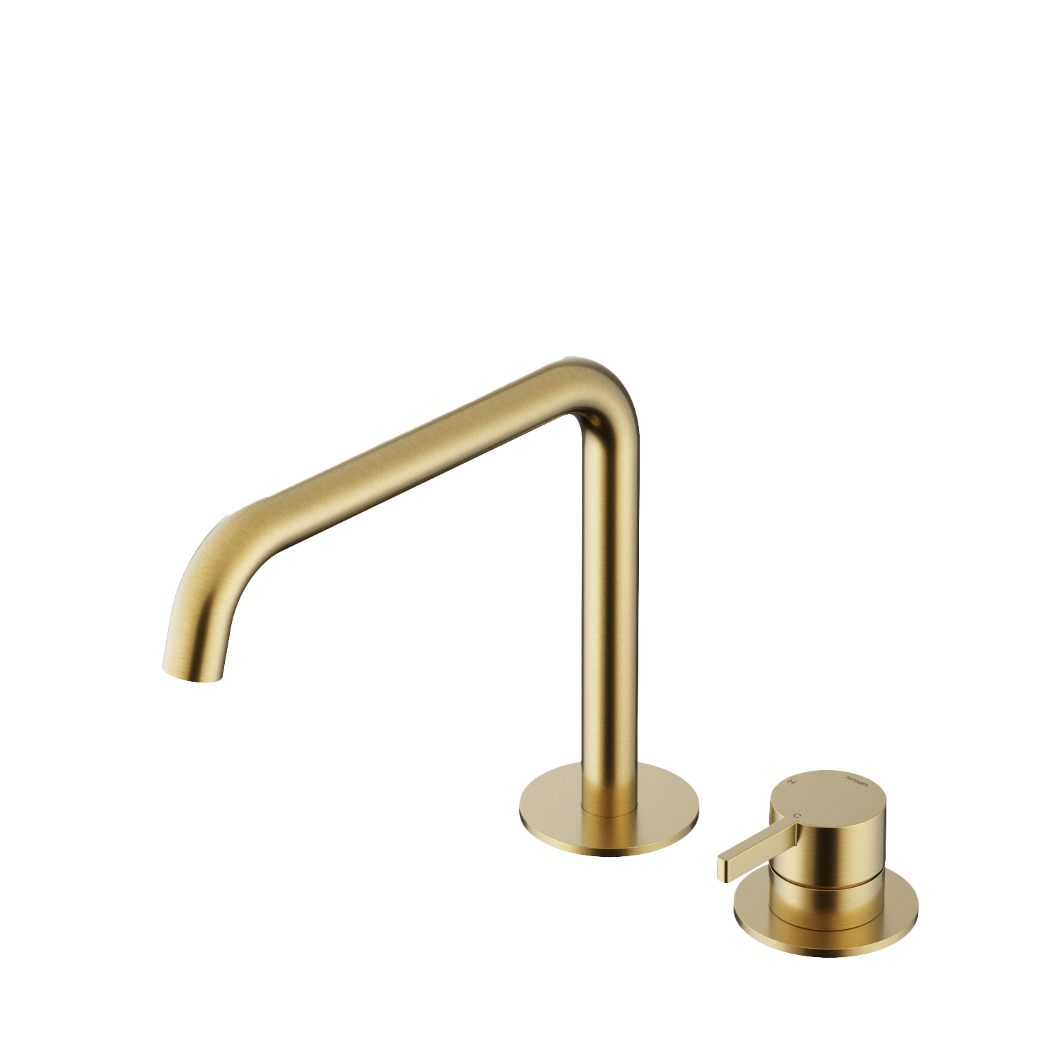 Hotbath Ace wastafelmengkraan 2-gats m. drabare uitloop zonder waste AC023BBP Geborsteld messing PVD