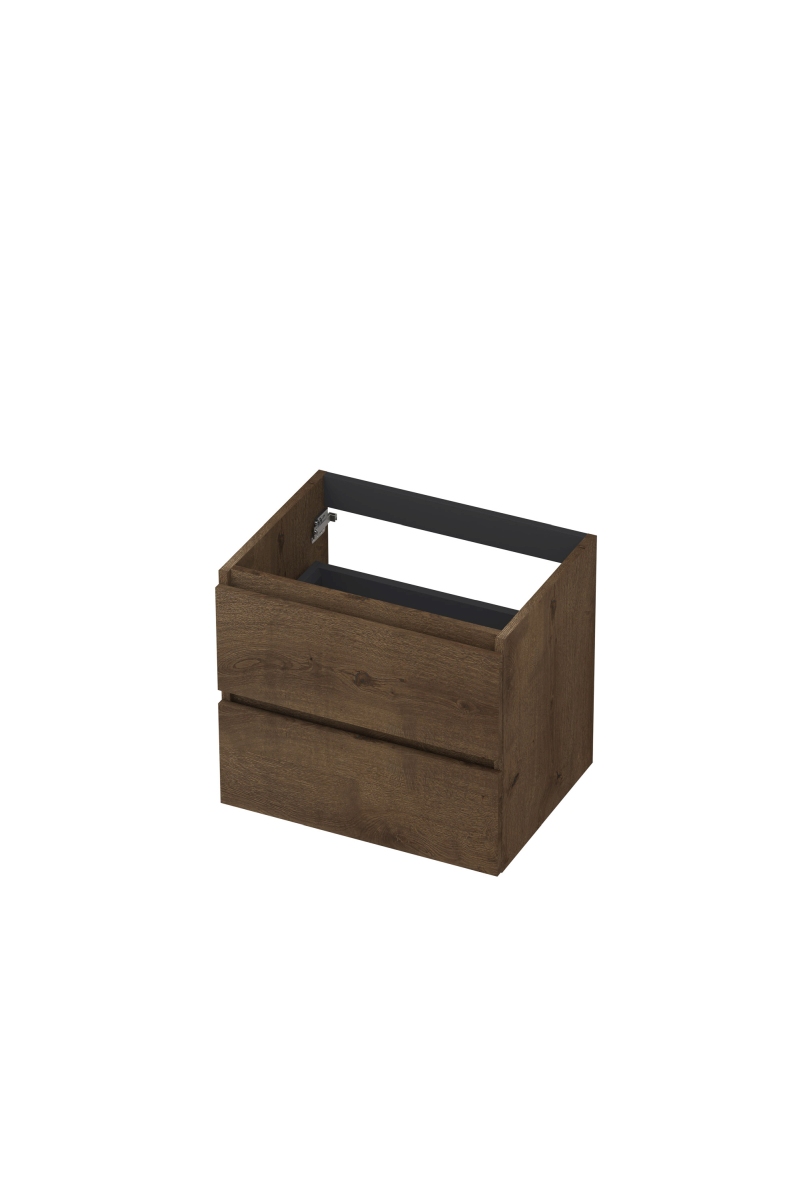 INK Fineer onderkast 2L gr.loos houten keerlijst fineer 1221403 Chocolate H520xB600xD450