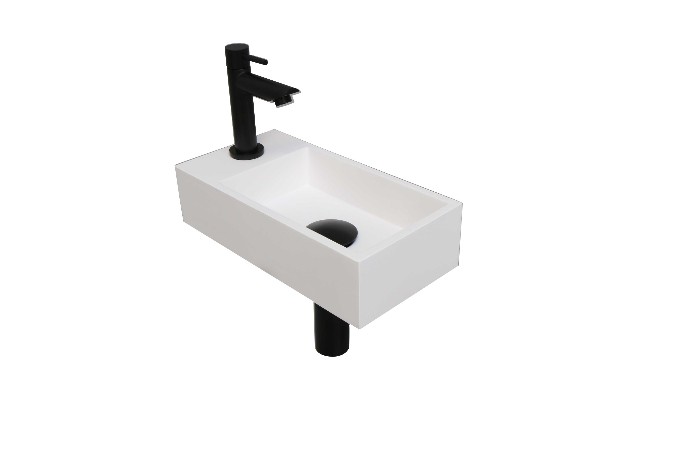 INK Versus Fonteinpack Polystone links 1805127 Mat wit/mat zwart H90xB360xD180