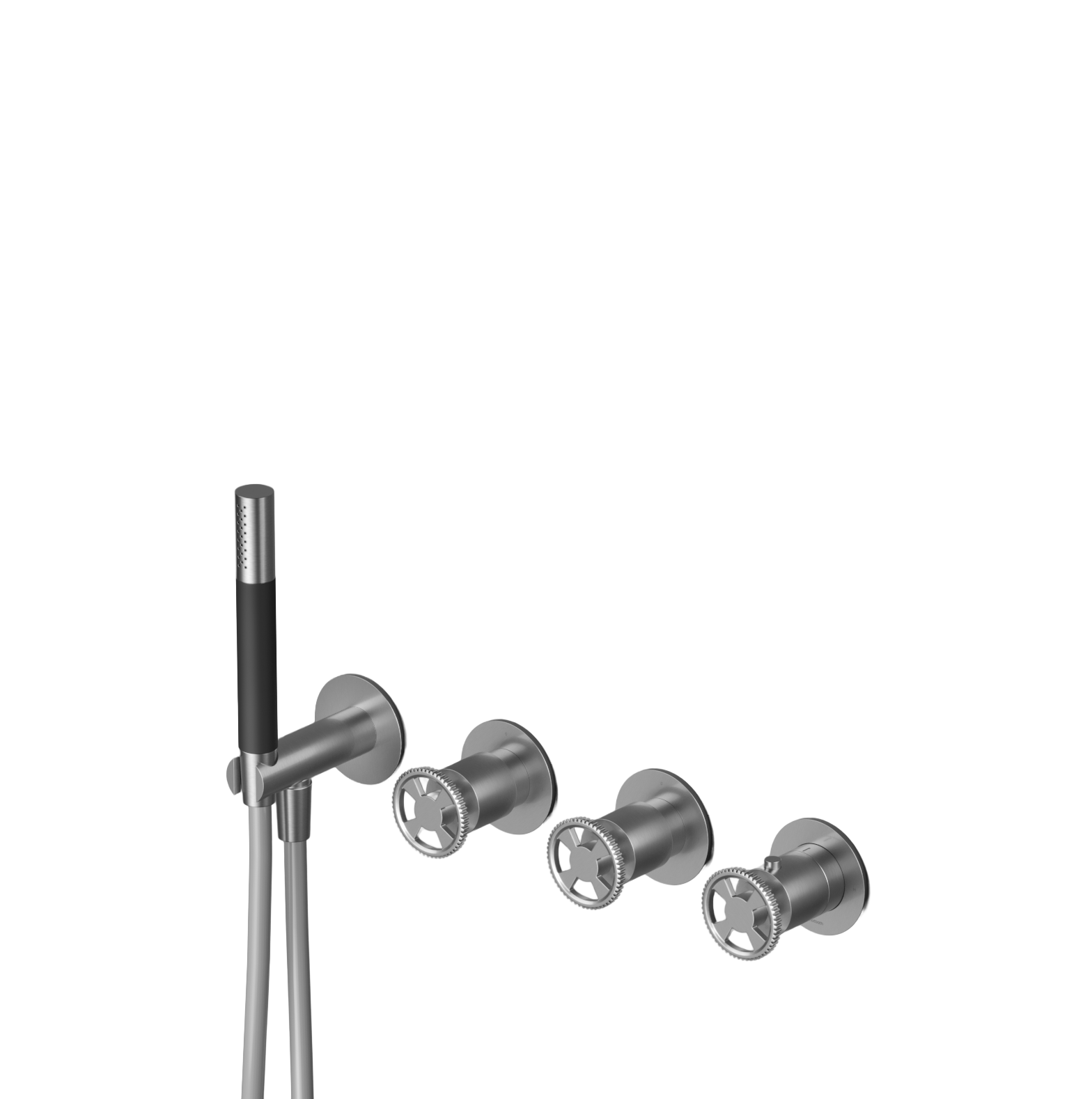 Hotbath Cobber Work afbouwdeel douchetherm. m. 2 stopkranen z. uitl. CW7071EXTGN Geborsteld Nikkel