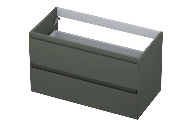 INK onderkast 2 laden gr.loos gelakt 45gr 1240467 mat beton groen H520xB900xD450
