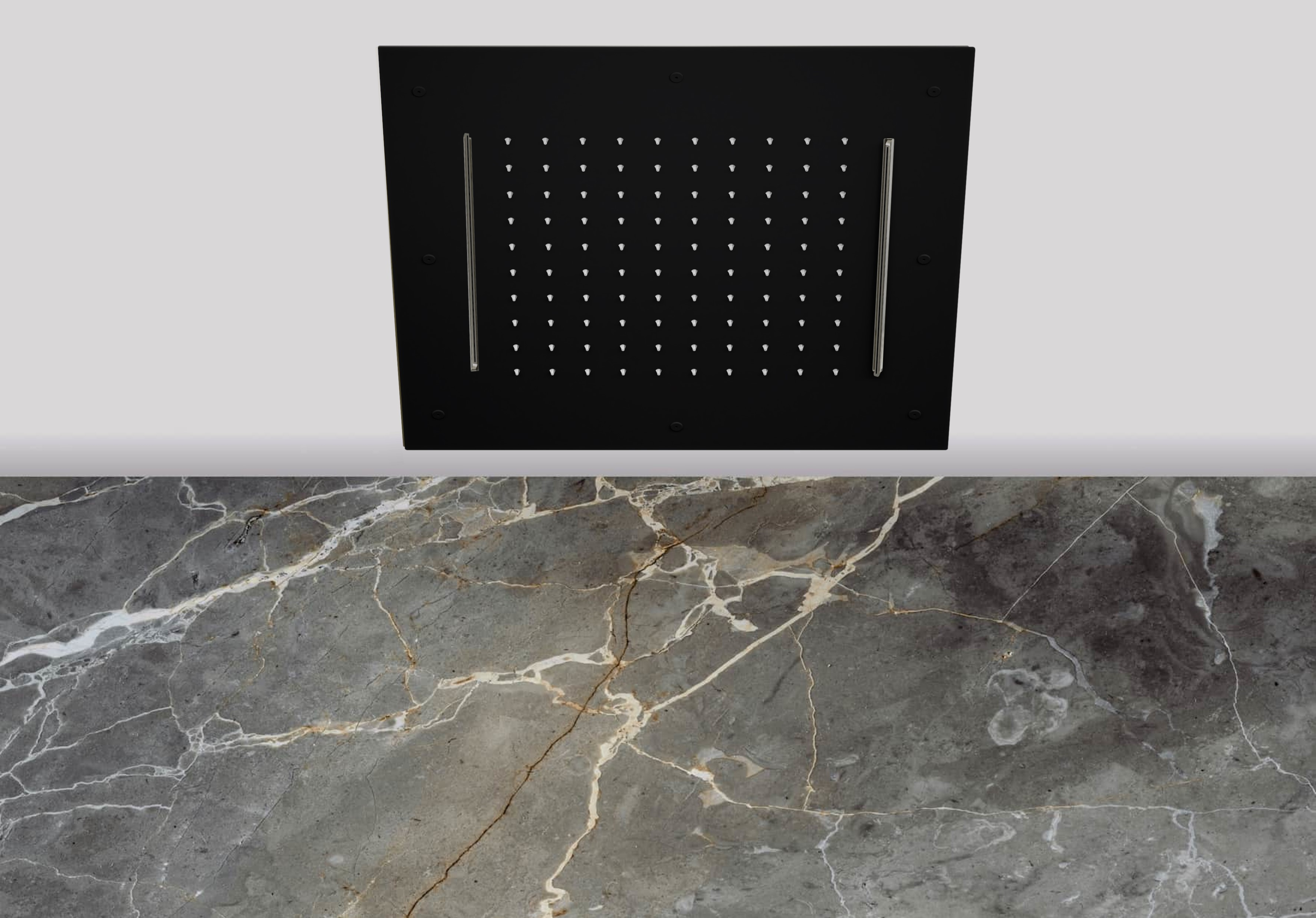 Lagoo Nesso Hoofddouche Showerlicious 500 x 500 m. regen 2 cascades N8234MB Matt Black