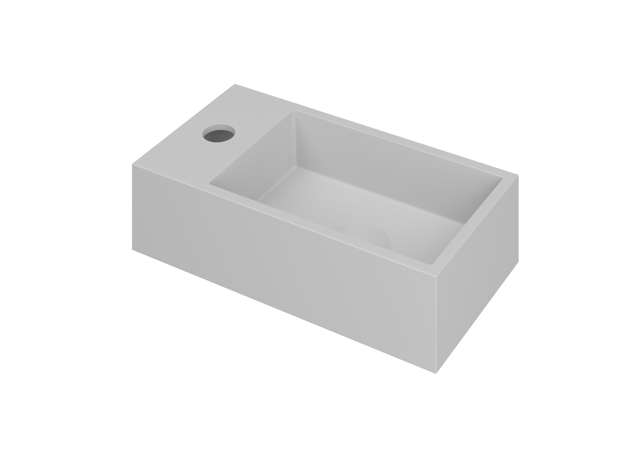 INK Versus Fontein Polystone links met krgt. 3404111 Mat wit H90xB360xD180