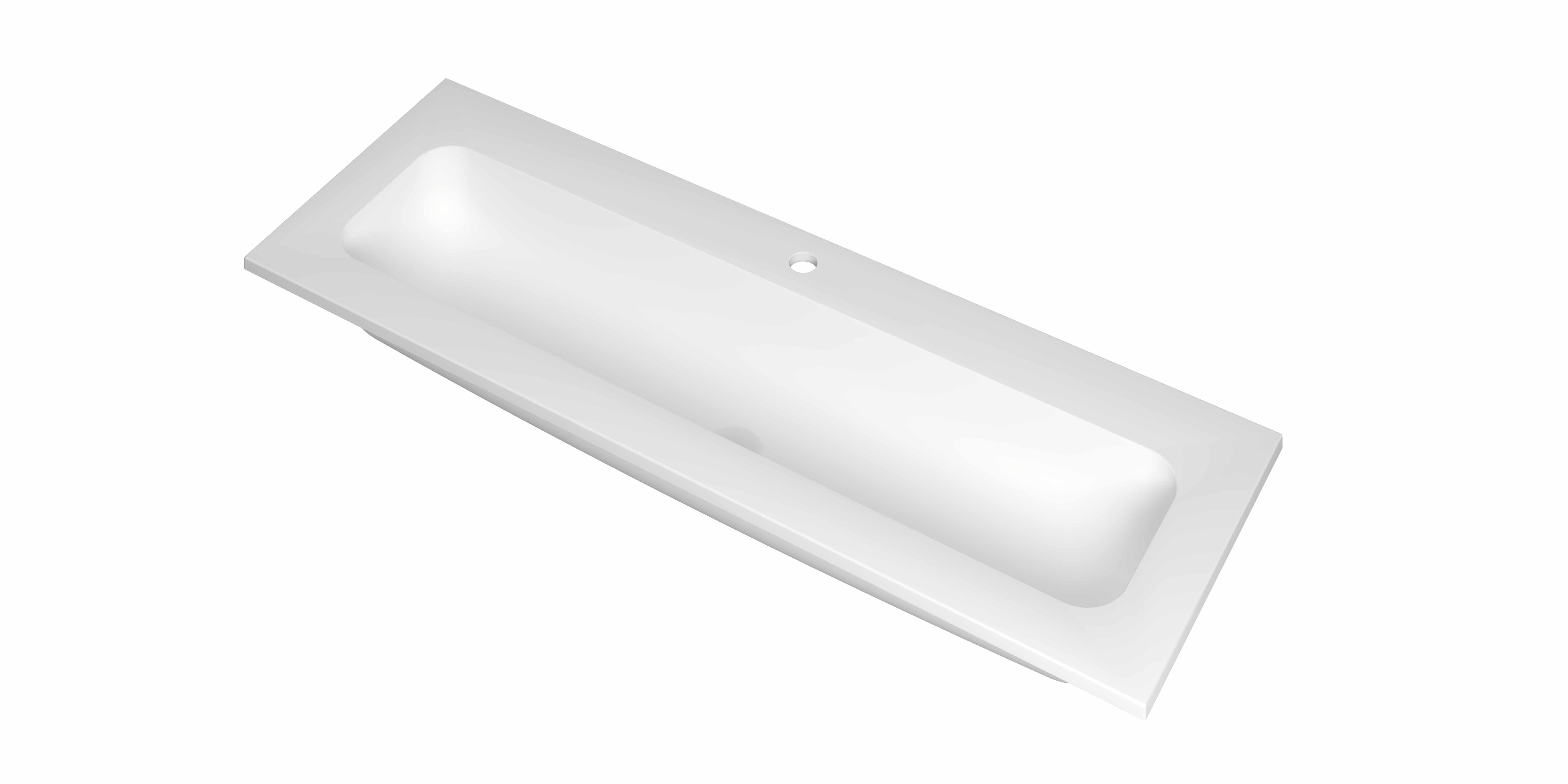 INK Reflekt wast. polystone centraal met 1 krgt. 3407741 Mat wit 1200x400x15