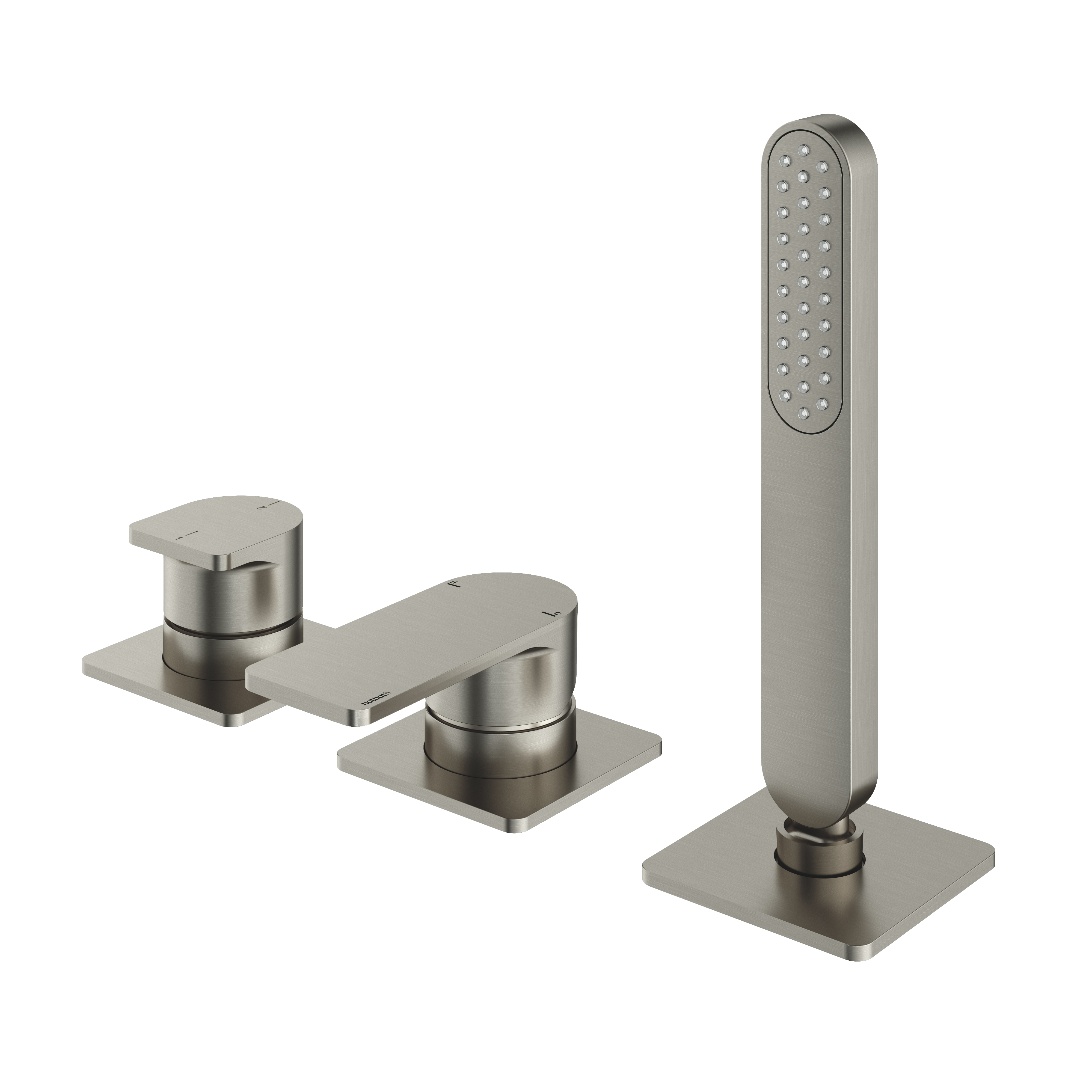 Hotbath GAL badrandcombinatie een hendel mengkraan zonder uitloop met 2-weg omstel GL075GN Geborsteld nikkel