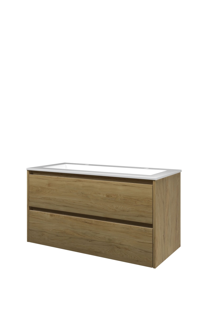 Proline set polystone Elegant wast. met 2 krgt. en onderk. sym. 1816202 Ideal oak/Glans wit H540xB1000xD460