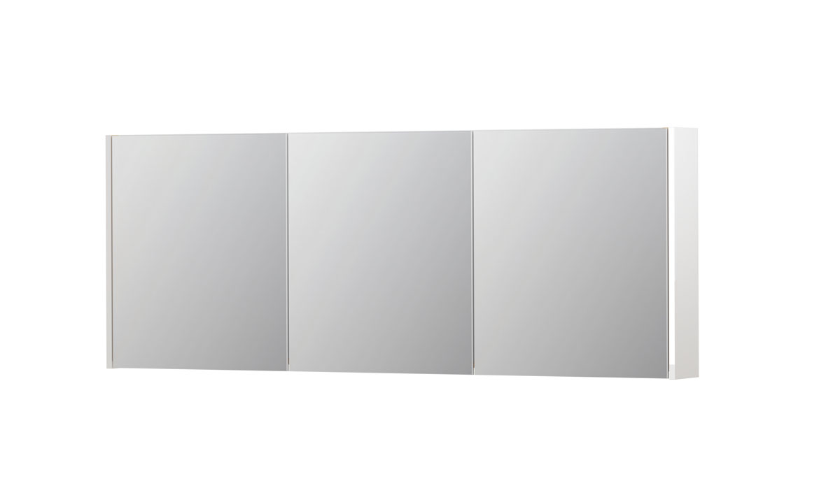 INK SPK1 spiegelkast m. 3 dubbelzijdige spiegeldeuren en stop/schak. 1110806 Hoogglans wit H600xB1600xD140