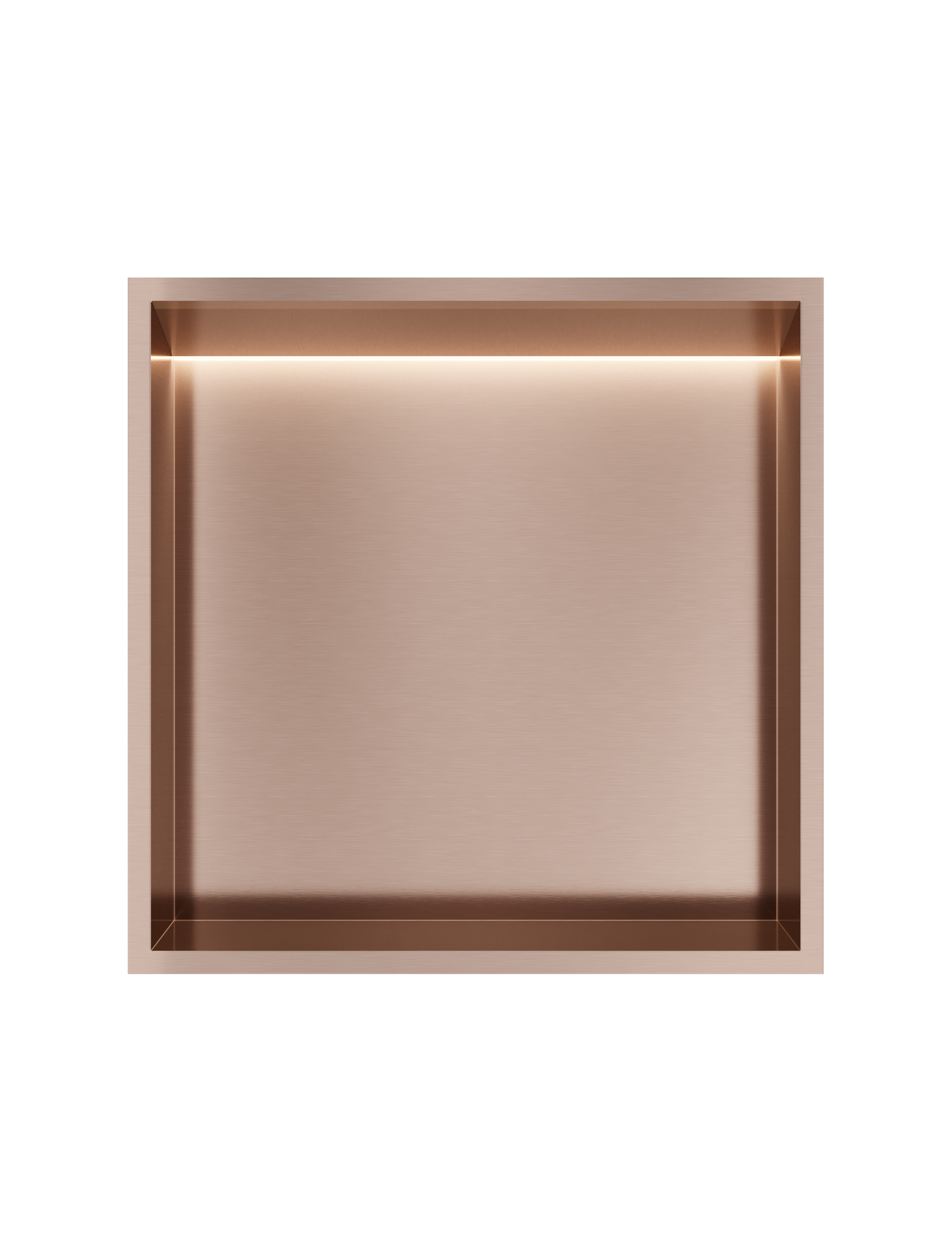 Hotbath More inbouwbox of inbouwnis 30x30x10cm with LED IP44 BOX030LBCP Geborsteld koper PVD