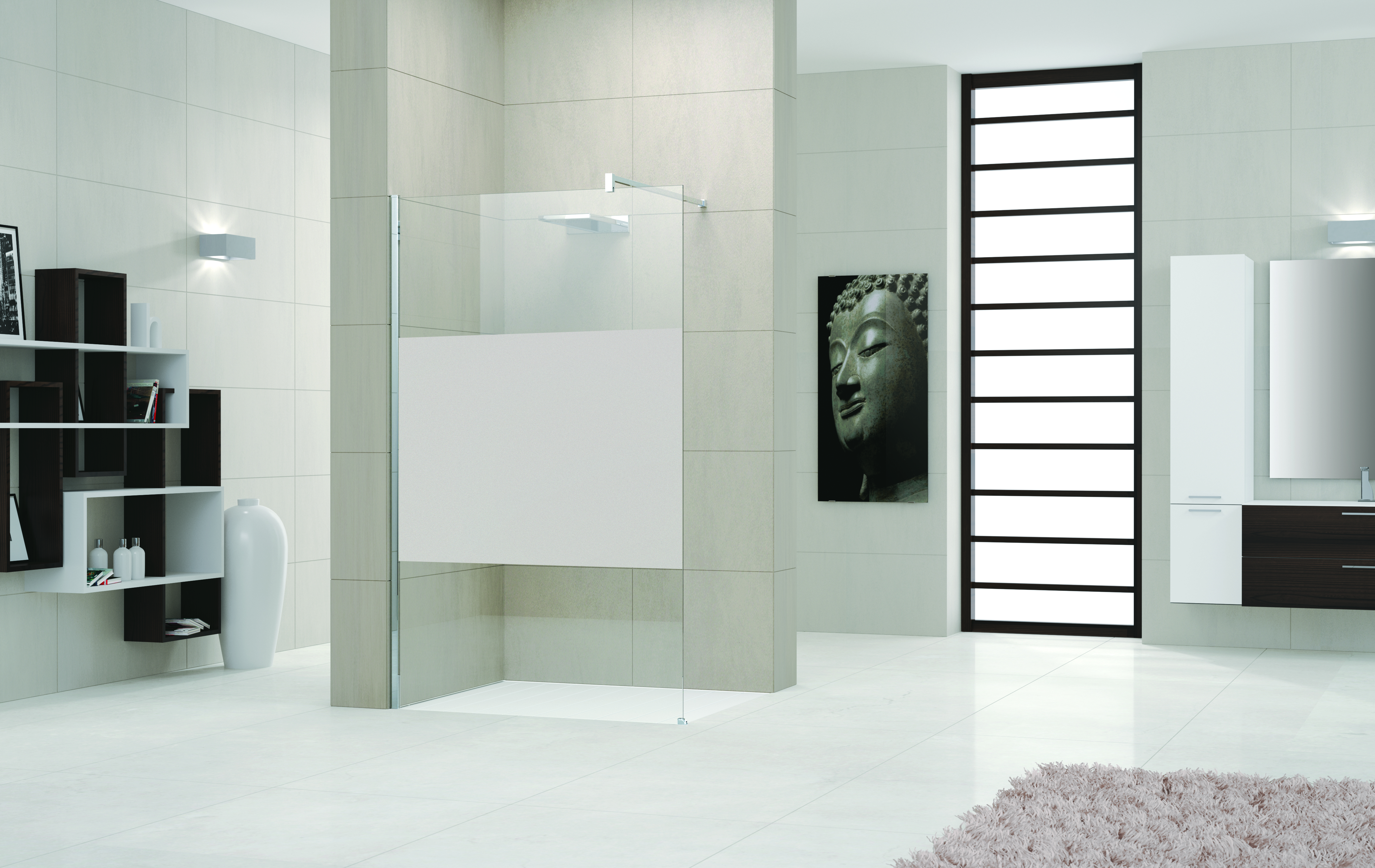 Novellini Giada H 120 verstb. 118-120 band satin motief chroom